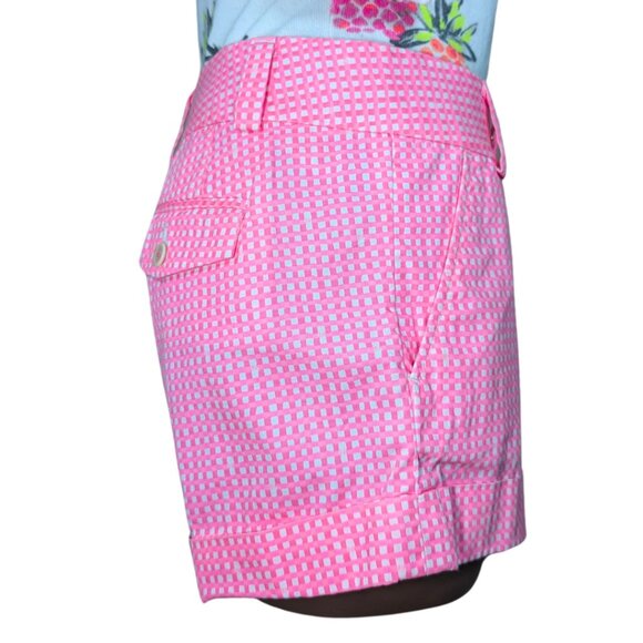 Lilly Pulitzer 'Barclay Short' Sz 2 - Hot Pink & White Plaid MINT CONDITION - Picture 5 of 10